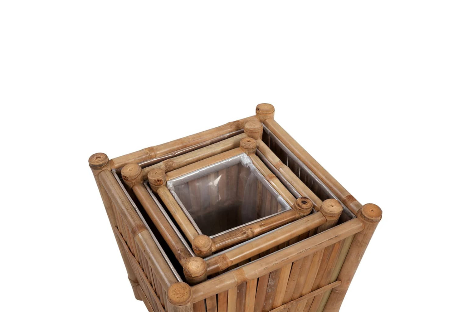 Vidaxl 41507 3 Pcs Bamboo Raised Bed With Nylon Lining-4
