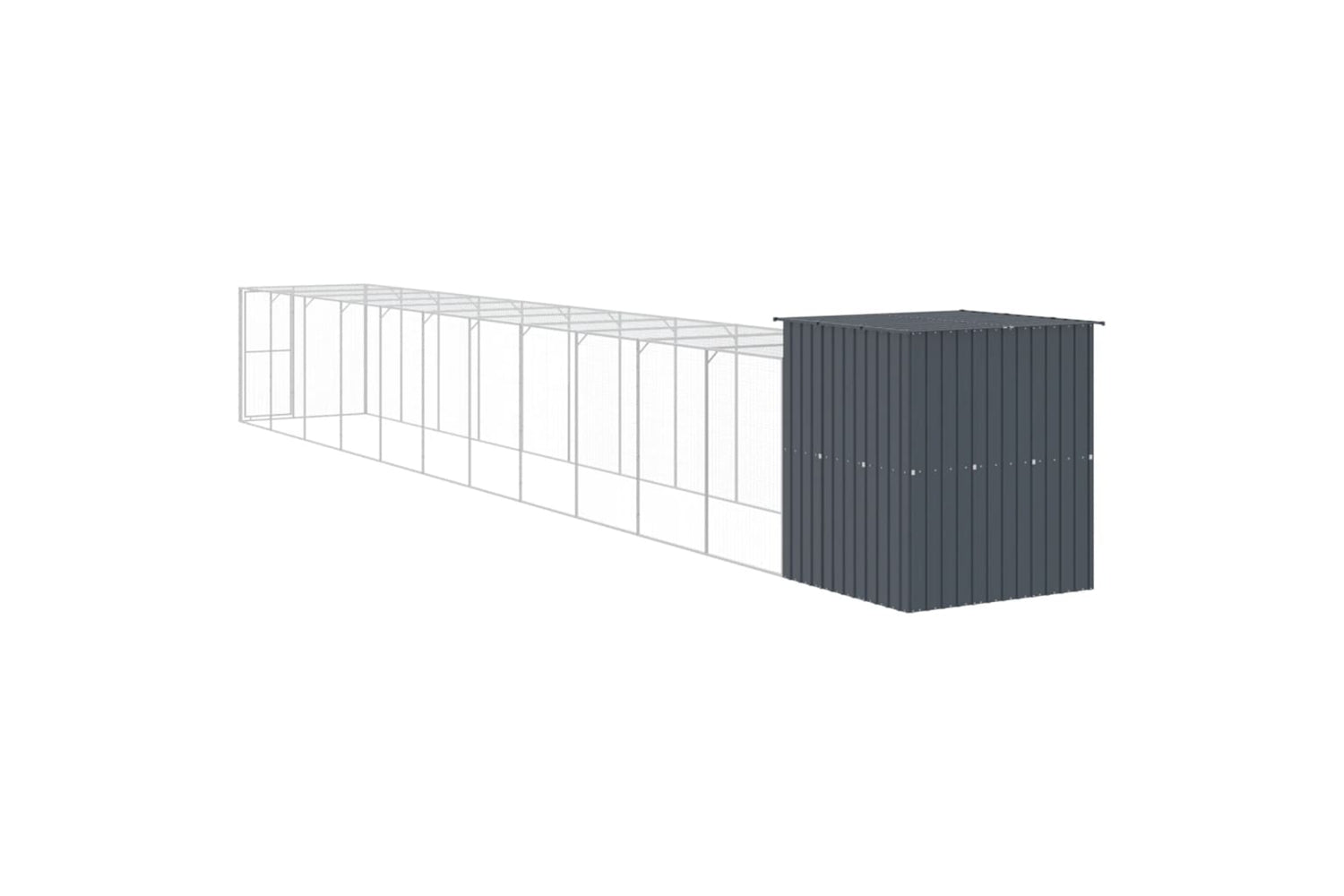 vidaXL 3189113 Chicken Cage With Run Anthracite 165x1271x181cm Galvanised Steel-4