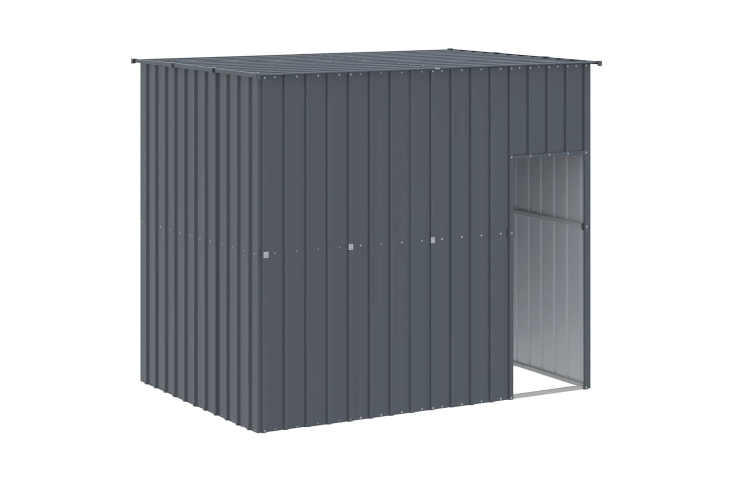 vidaXL 3189123 Dog House With Run Anthracite 214x1069x181cm Galvanised Steel-5