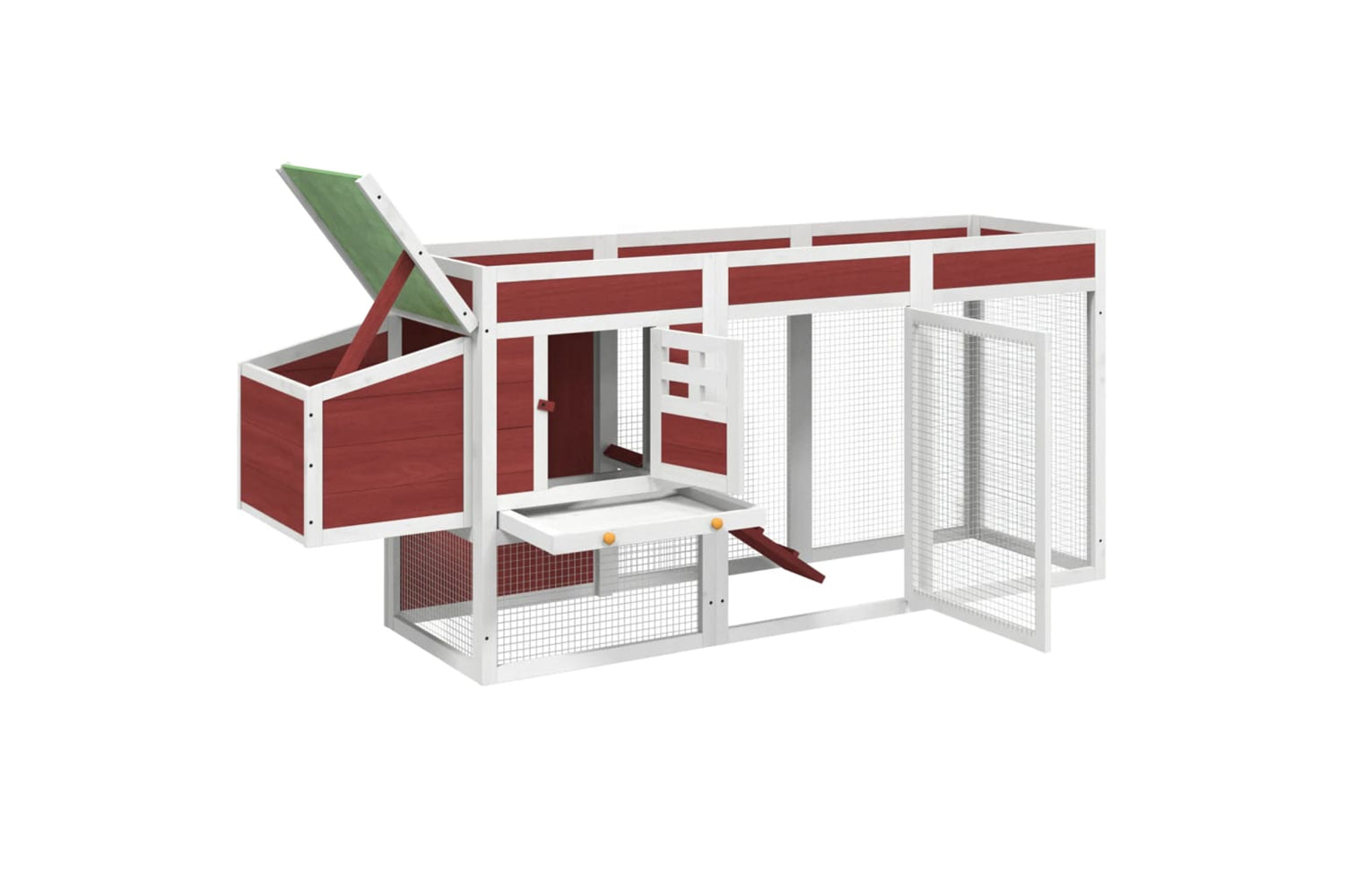vidaXL 172238 Chicken Coop Mocha 204x50x84cm Solid Wood Pine-4