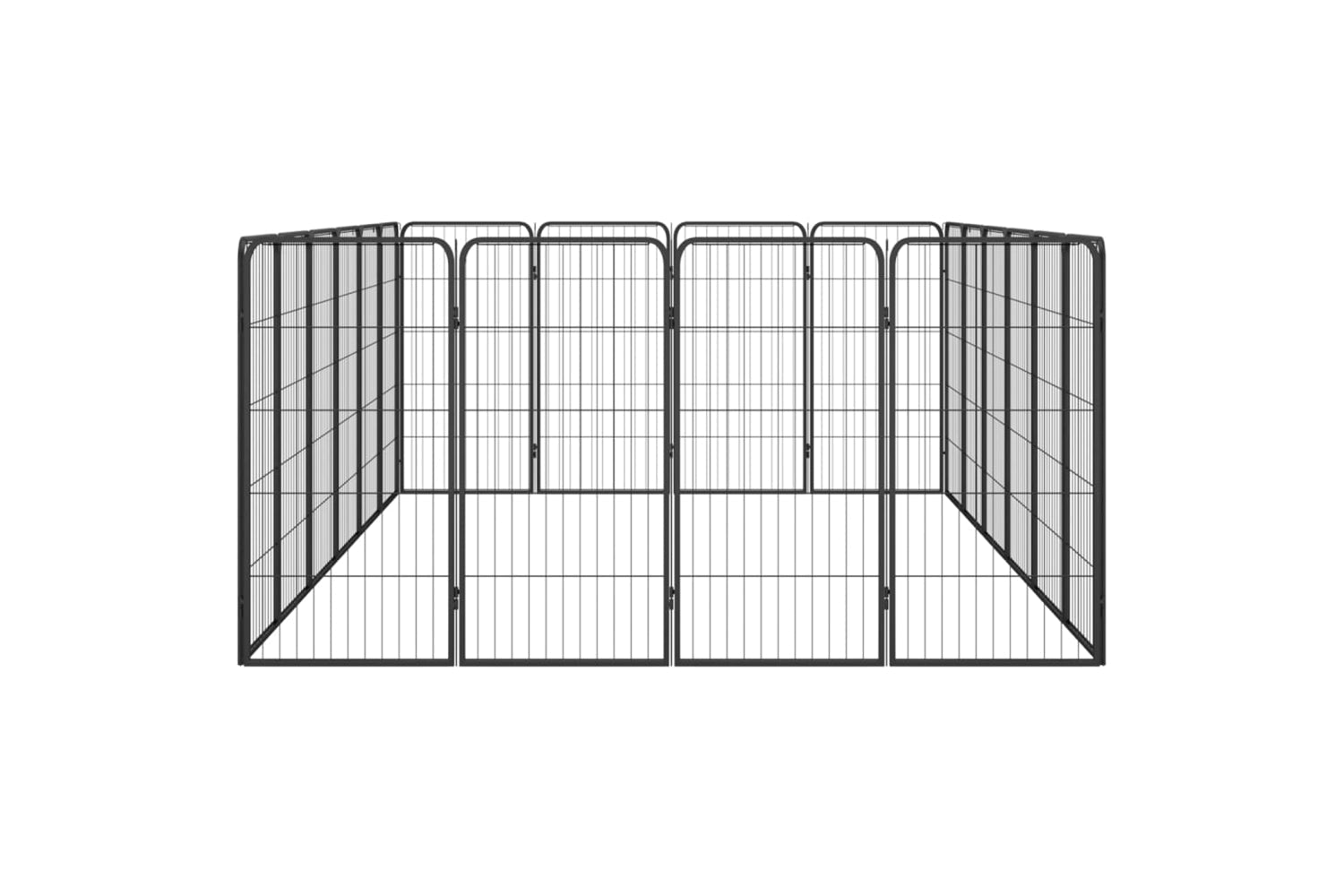 vidaXL 3115961 20-panel Dog Playpen Black 50x100cm Powder-coated Steel-4
