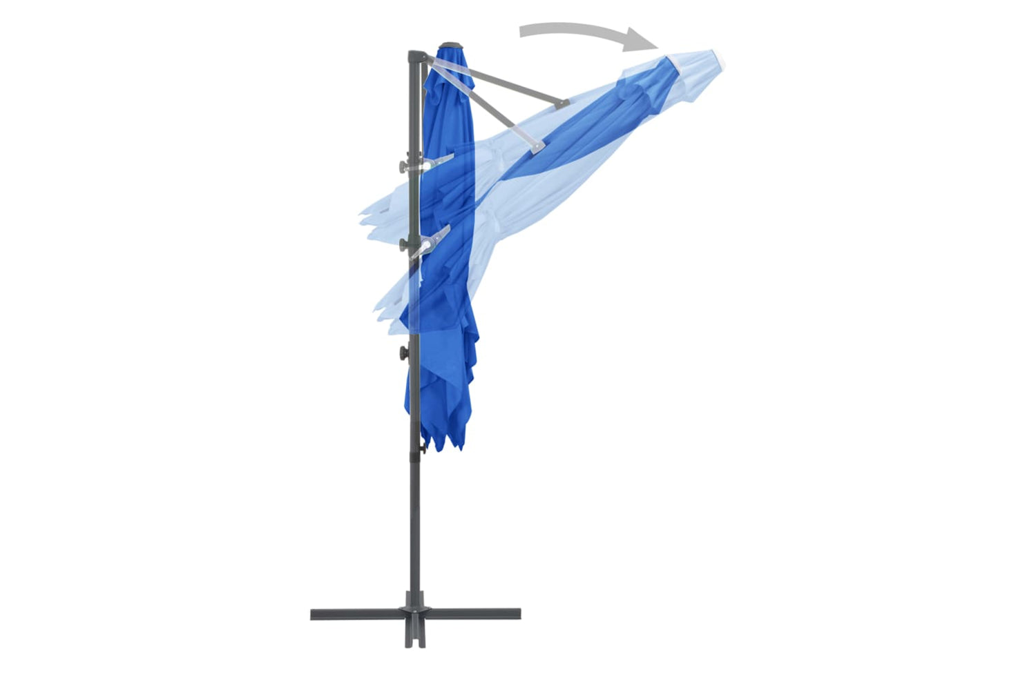 vidaXL 46991 Cantilever Umbrella With Steel Pole Azure Blue 250x250cm-5