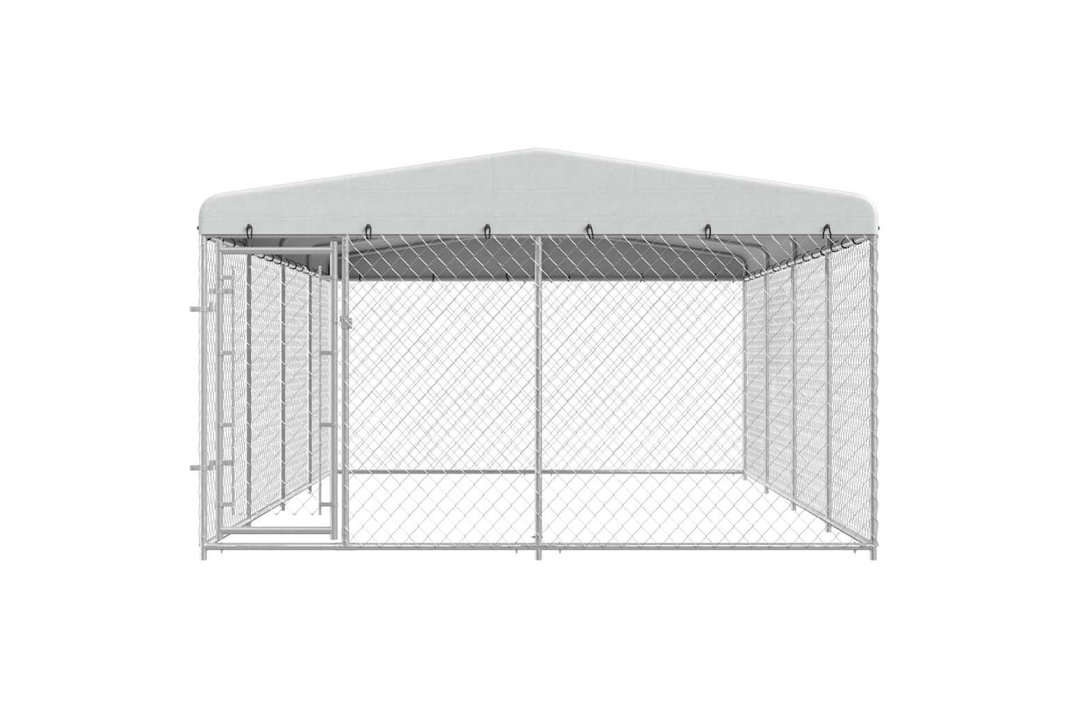 Vidaxl Outdoor Dog Kennel With Roof 7.6x3.8x2.3 M-3