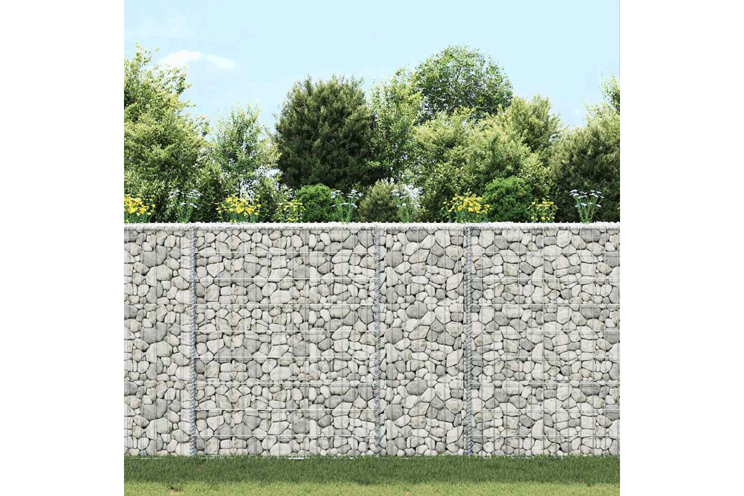vidaXL 145652 Trapezium Gabion Raised Bed Galvanised Steel 80x20x100cm-2