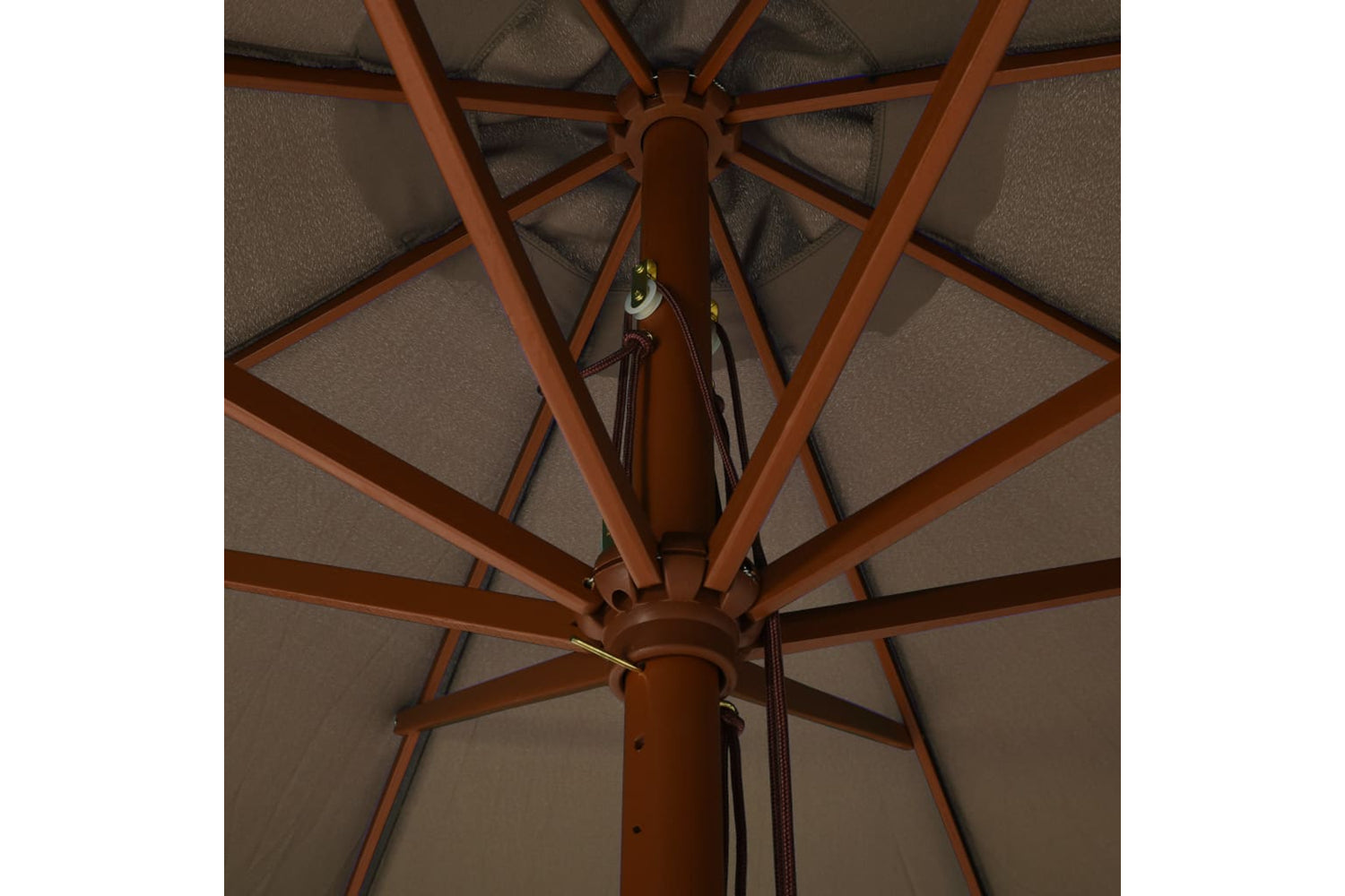 vidaXL 47215 Outdoor Parasol With Wooden Pole 330cm Taupe-4