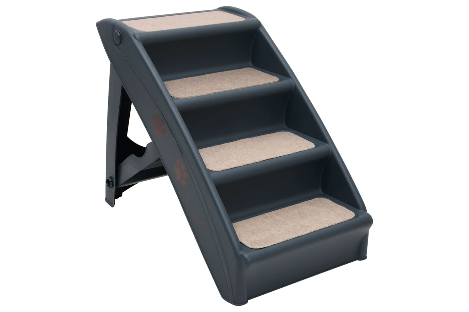 Vidaxl 171172 Folding 4-step Dog Stairs Dark Grey