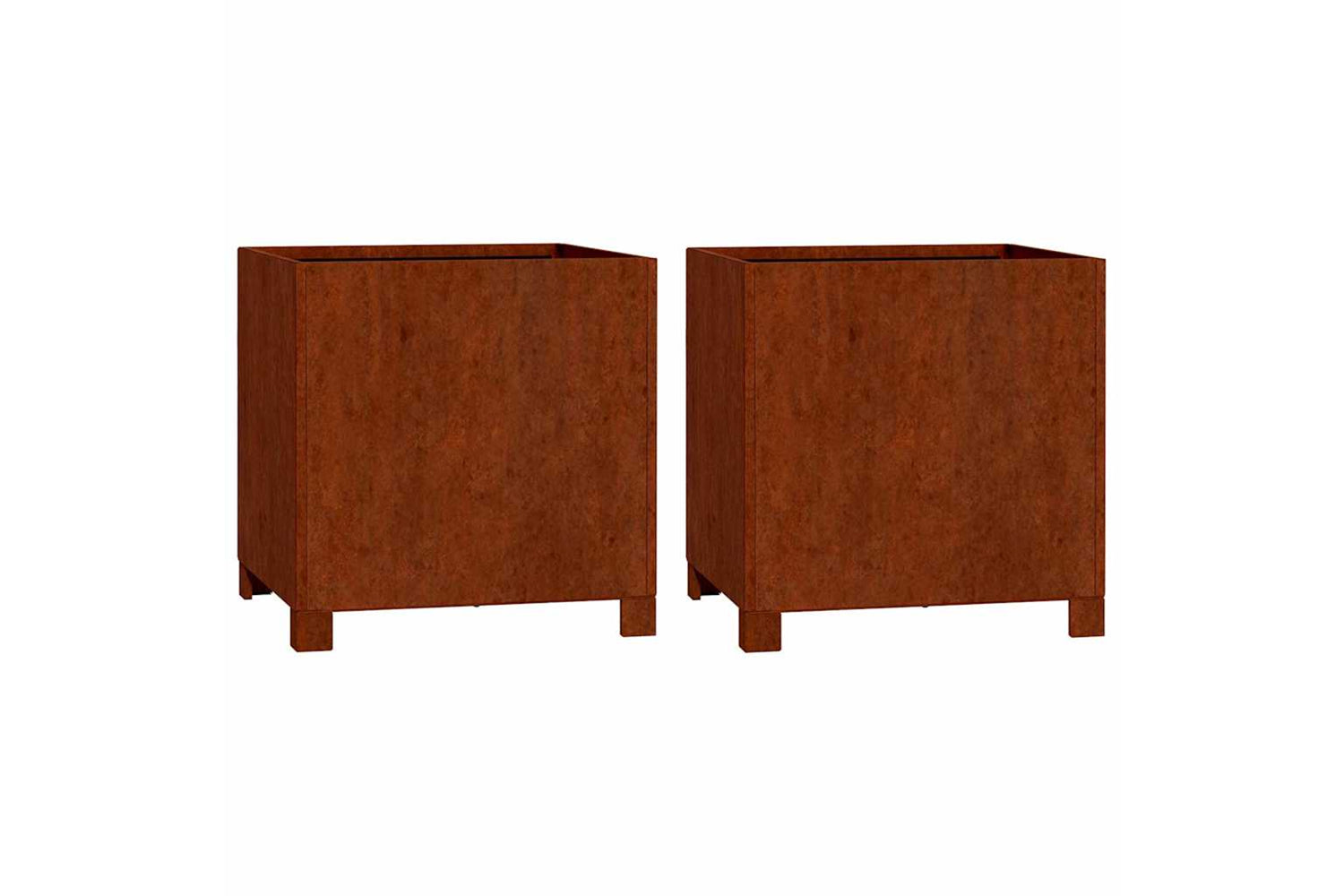 vidaXL 823681 Planters With Legs 2 Pcs Rusty 42x40x43cm Corten Steel