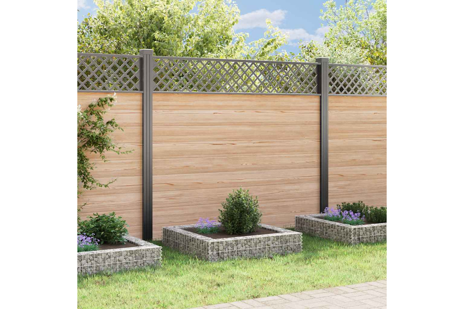 vidaXL 151311 Gabion Raised Bed Galvanised Steel 100x100x20cm-2