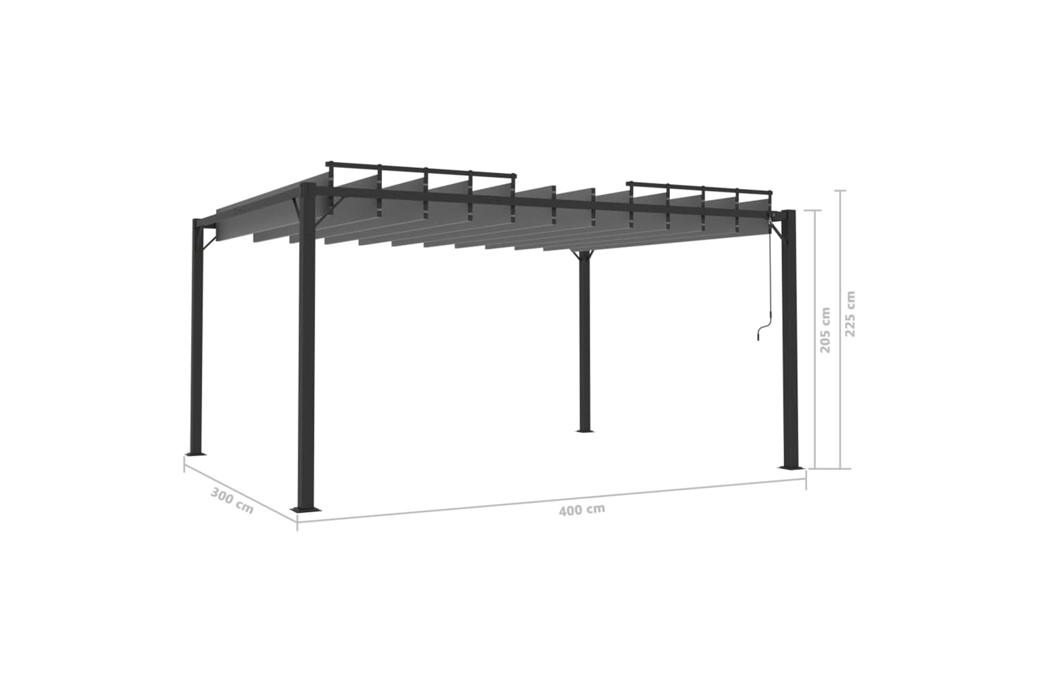 Vidaxl Gazebo With Louvered Roof 3x4 M Anthracite Fabric And Aluminium-7
