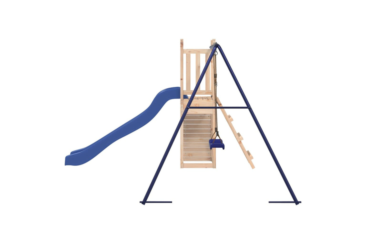 Vidaxl 3155924 Playhouse With Slide Swing Rockwall Solid Wood Pine-5