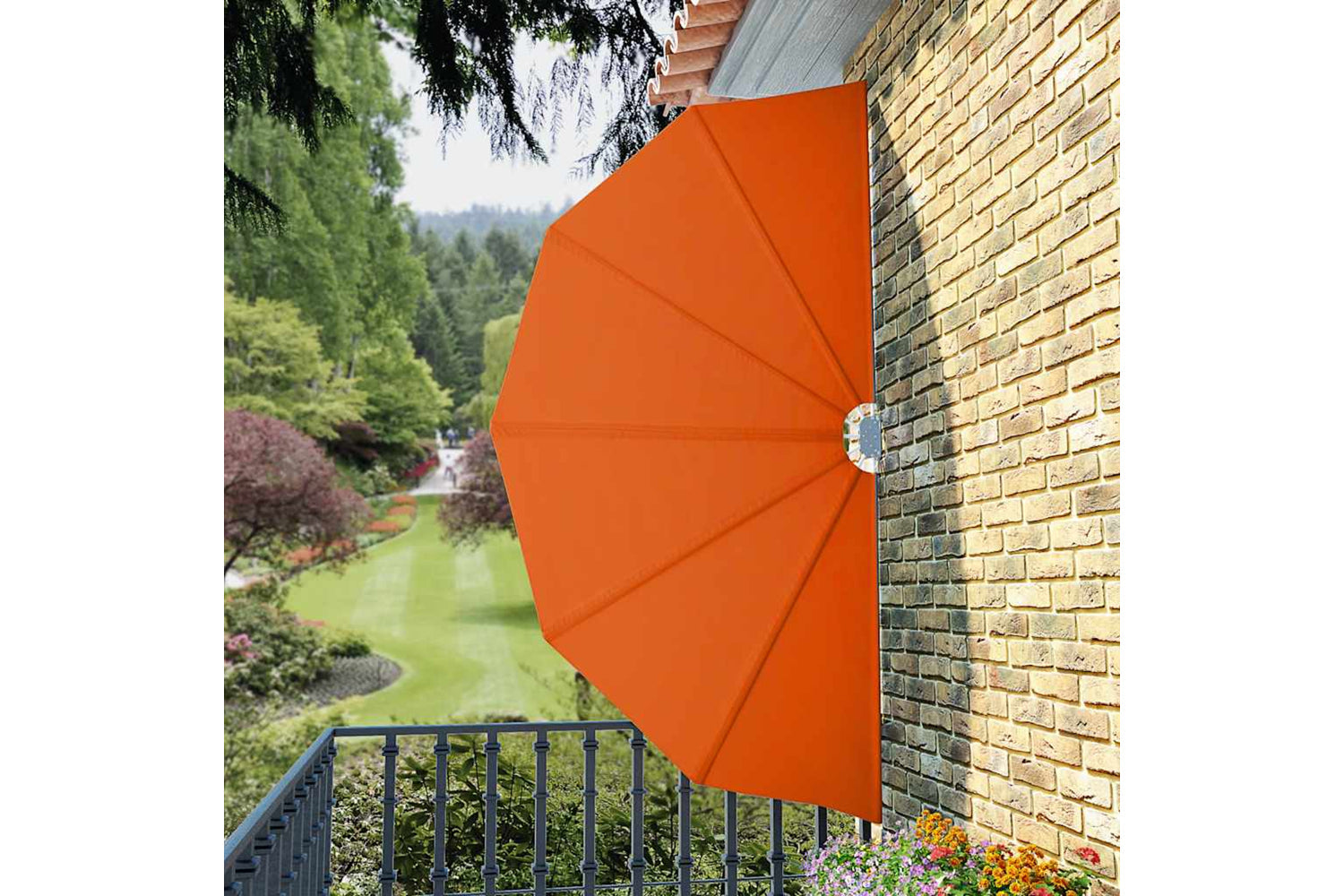 vidaXL 44579 Collapsible Terrace Side Awning Terracotta 160cm-3