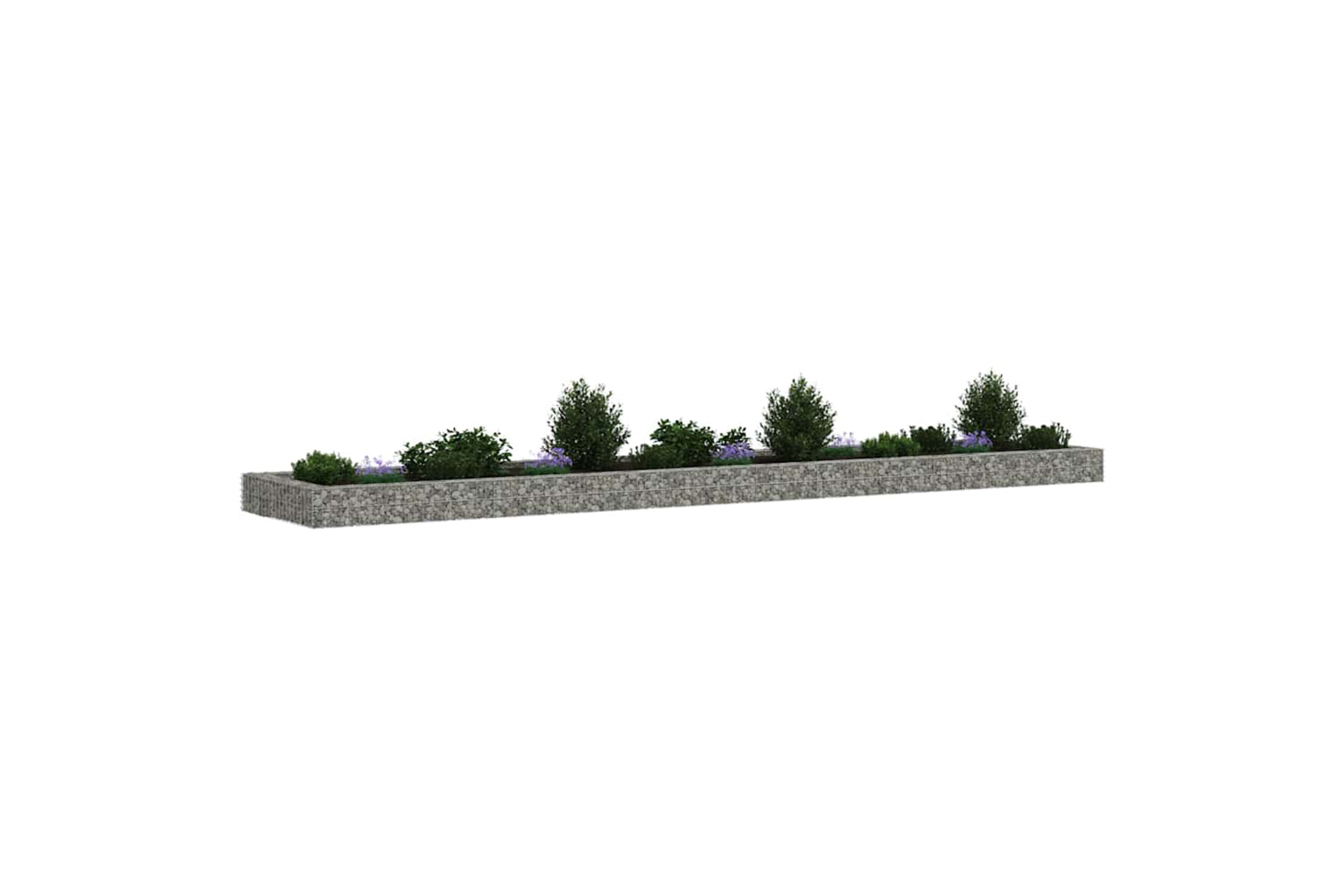 vidaXL 151315 Gabion Raised Bed Galvanised Steel 500x100x20cm-4
