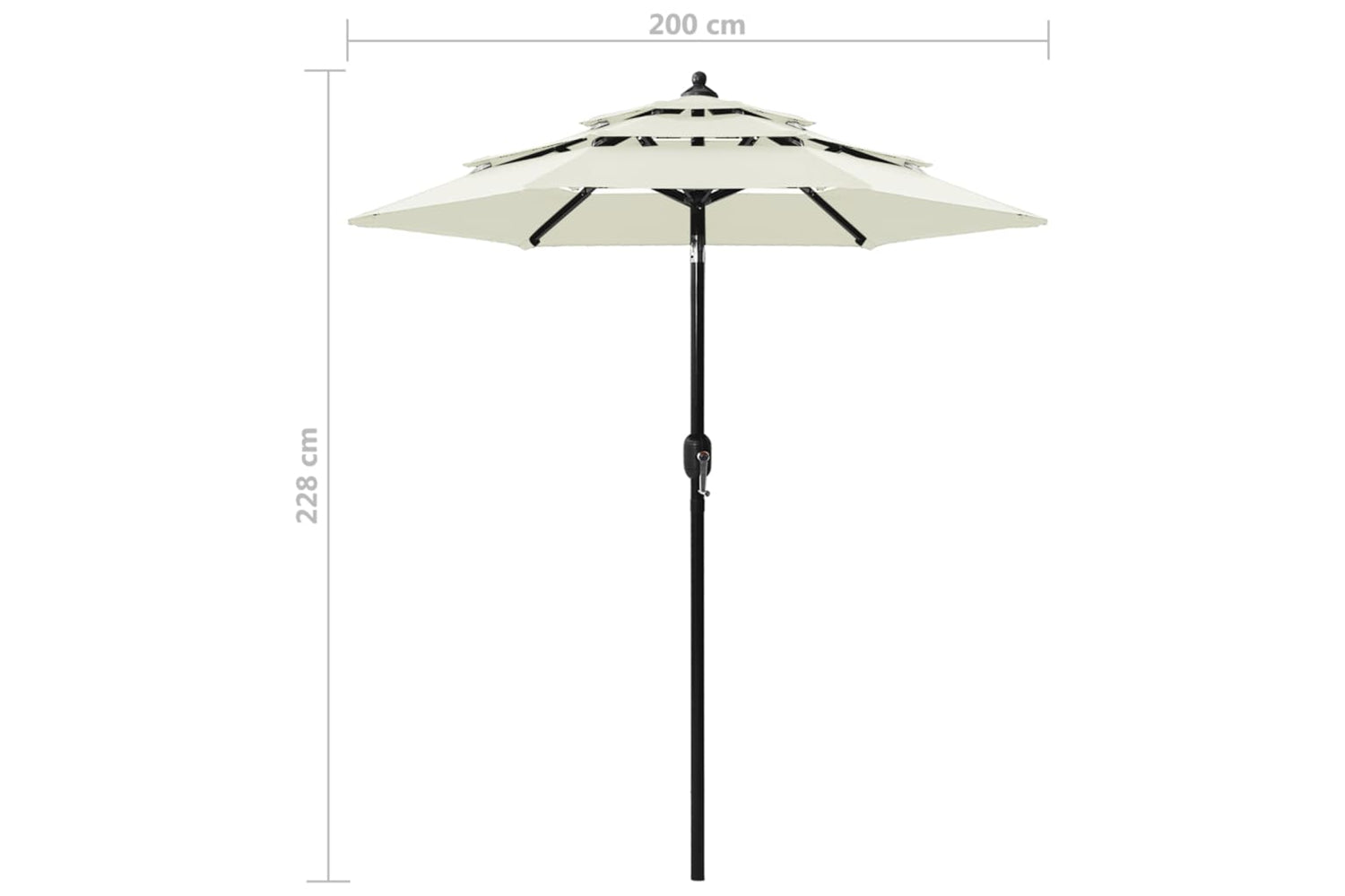 Vidaxl 313852 3-tier Parasol With Aluminium Pole Sand 2 M-8