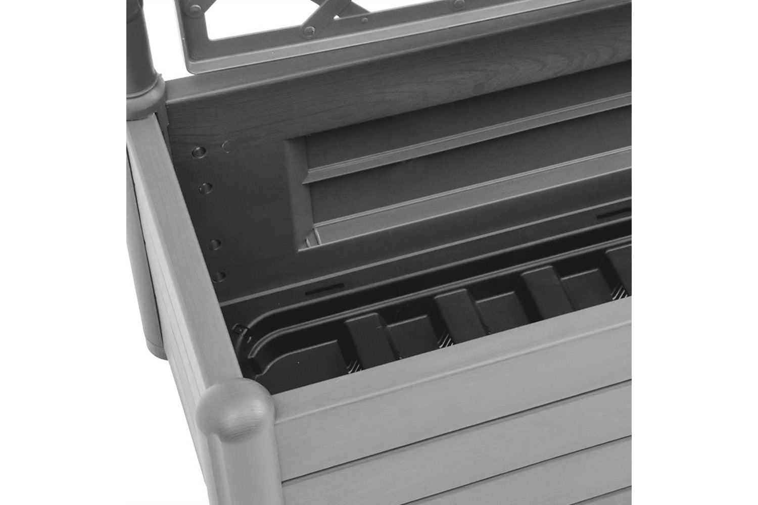 vidaXL 317582 Garden Planter With Trellis 100x43x142cm Pp Stone Grey-6