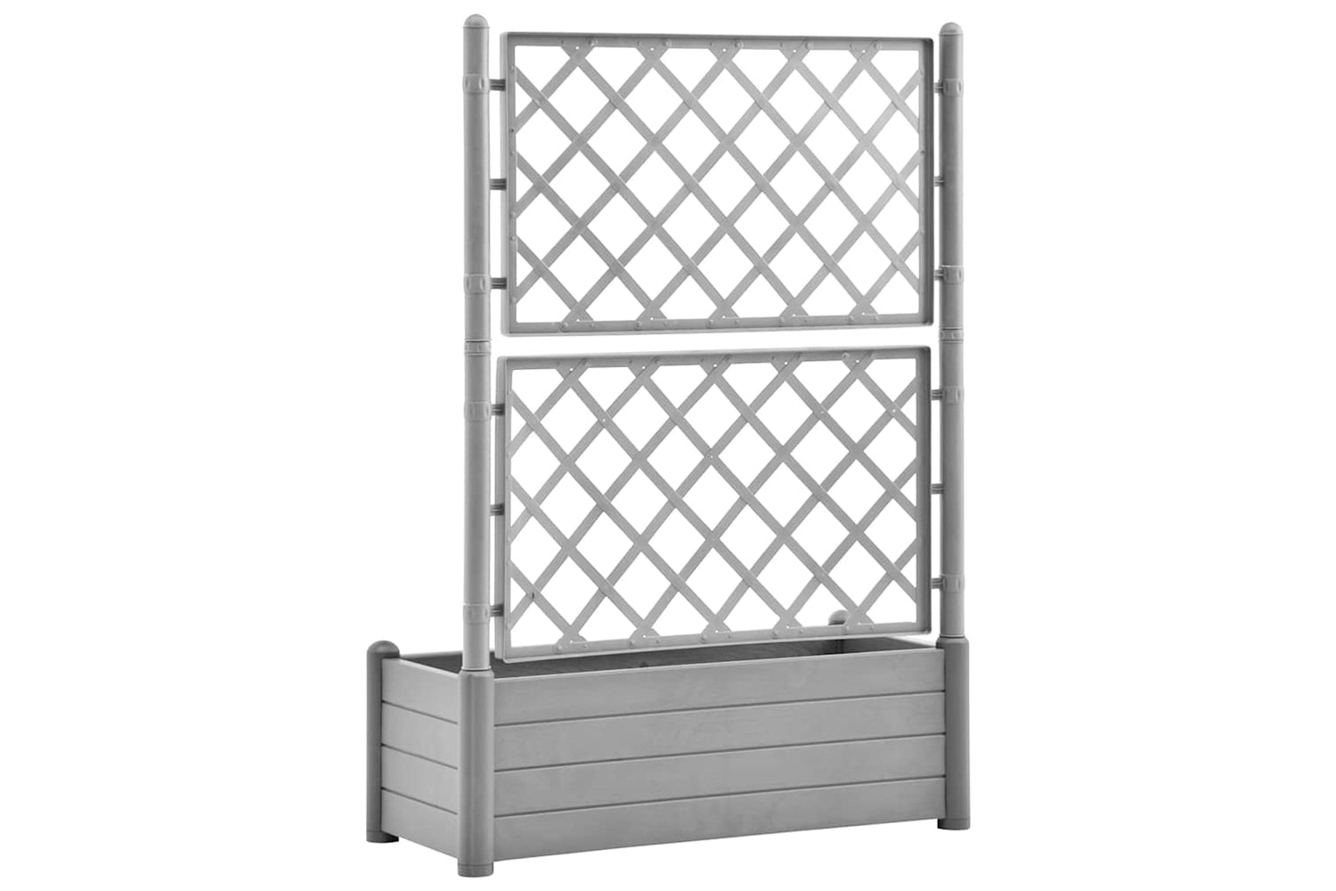 vidaXL 317582 Garden Planter With Trellis 100x43x142cm Pp Stone Grey-5
