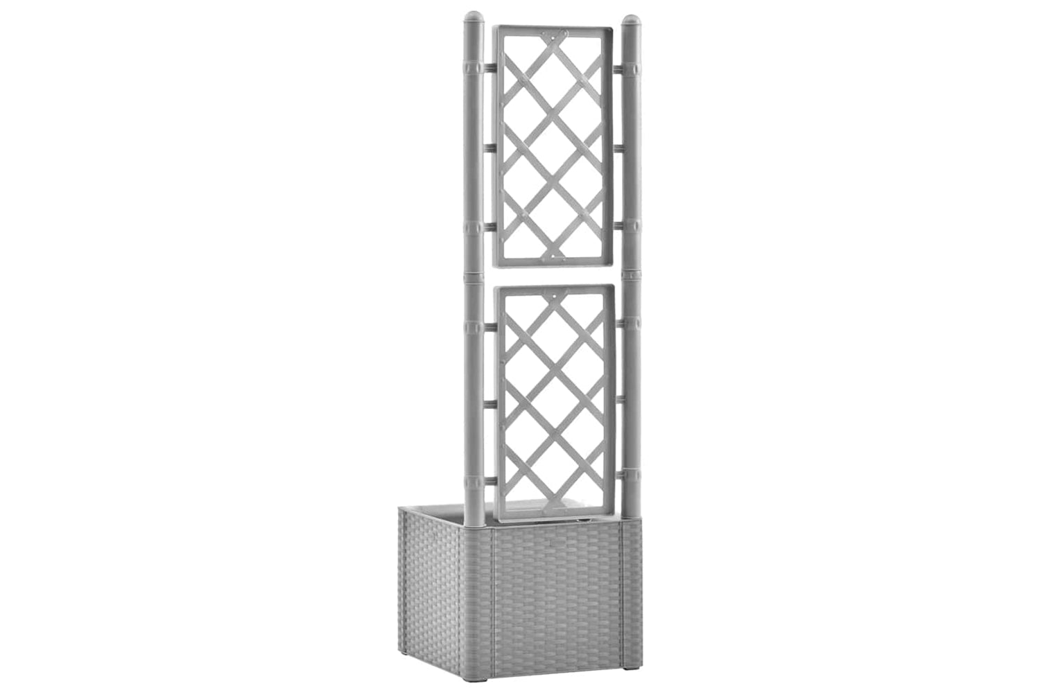 Vidaxl 317577 Garden Raised Bed With Trellis And Self Watering System Grey-4