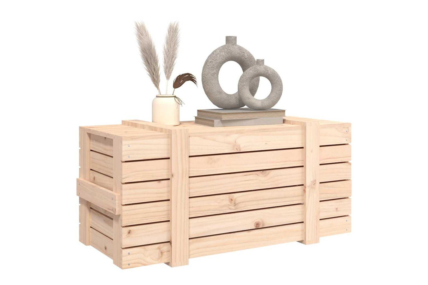 vidaXL 824998 Storage Box 91x40.5x42cm Solid Wood Pine-4