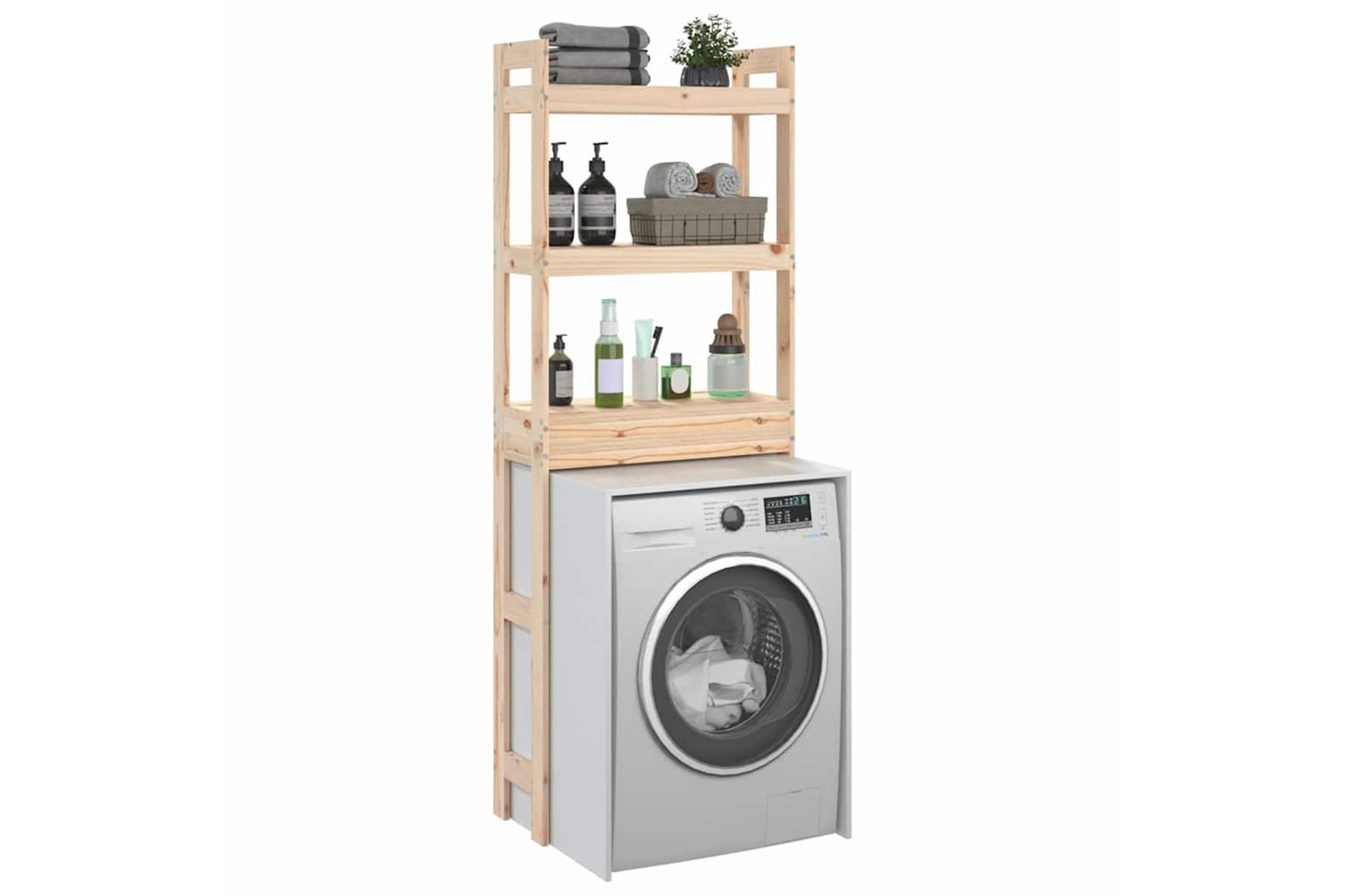 vidaXL 824658 Toilet Rack 63x26x171cm Solid Wood Pine-4