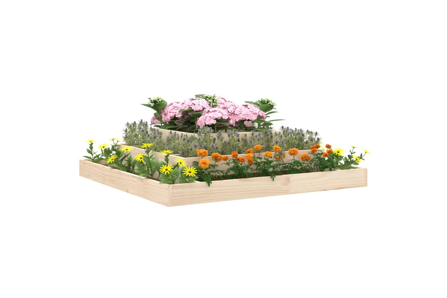 vidaXL 823871 Planter 110x110x27cm Solid Wood Pine-2
