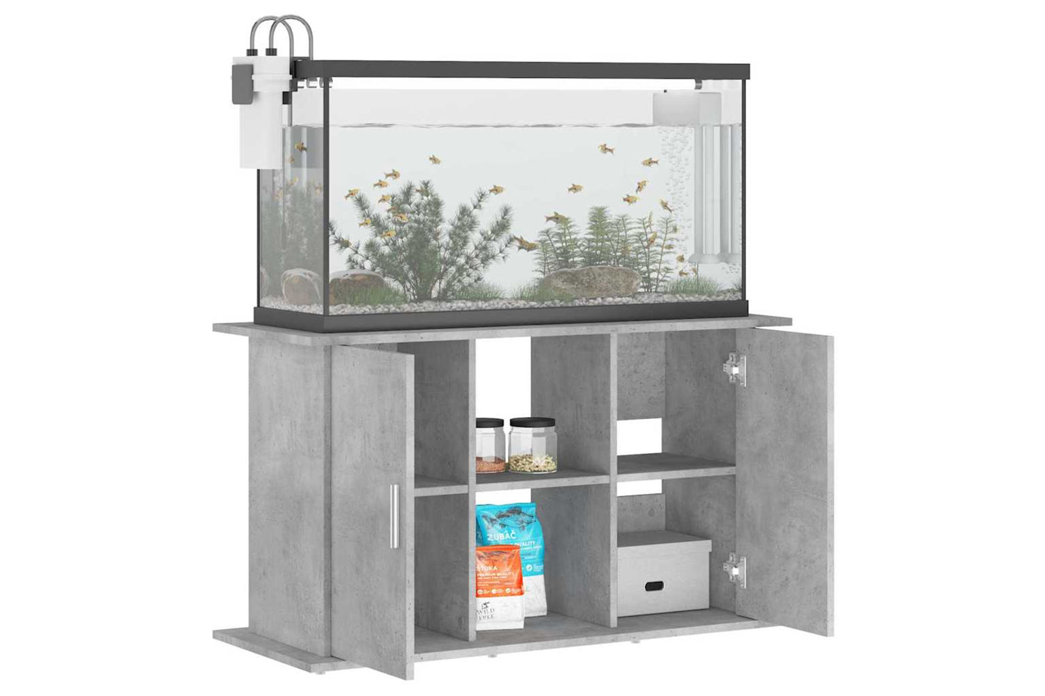 vidaXL 833611 Aquarium Stand Concrete Grey 101x41x58cm Engineered Wood-3