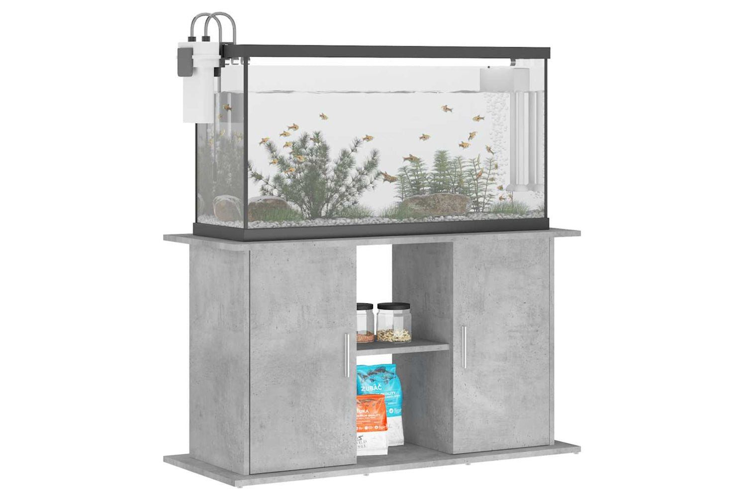 vidaXL 833611 Aquarium Stand Concrete Grey 101x41x58cm Engineered Wood-2