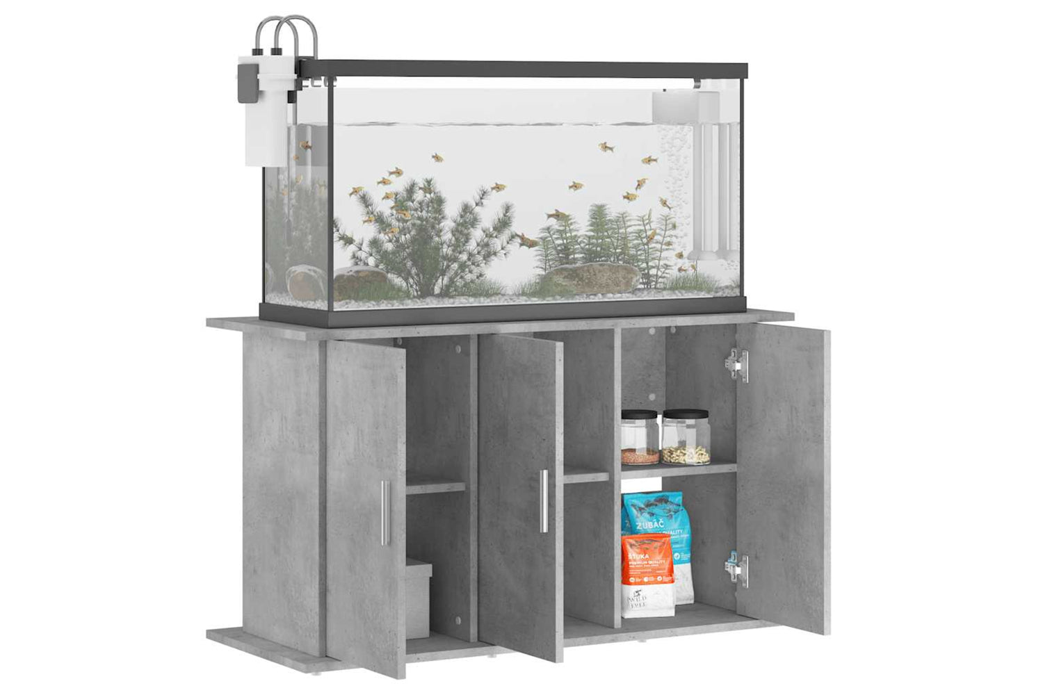 vidaXL 833635 Aquarium Stand Concrete Grey 101x41x58cm Engineered Wood-2