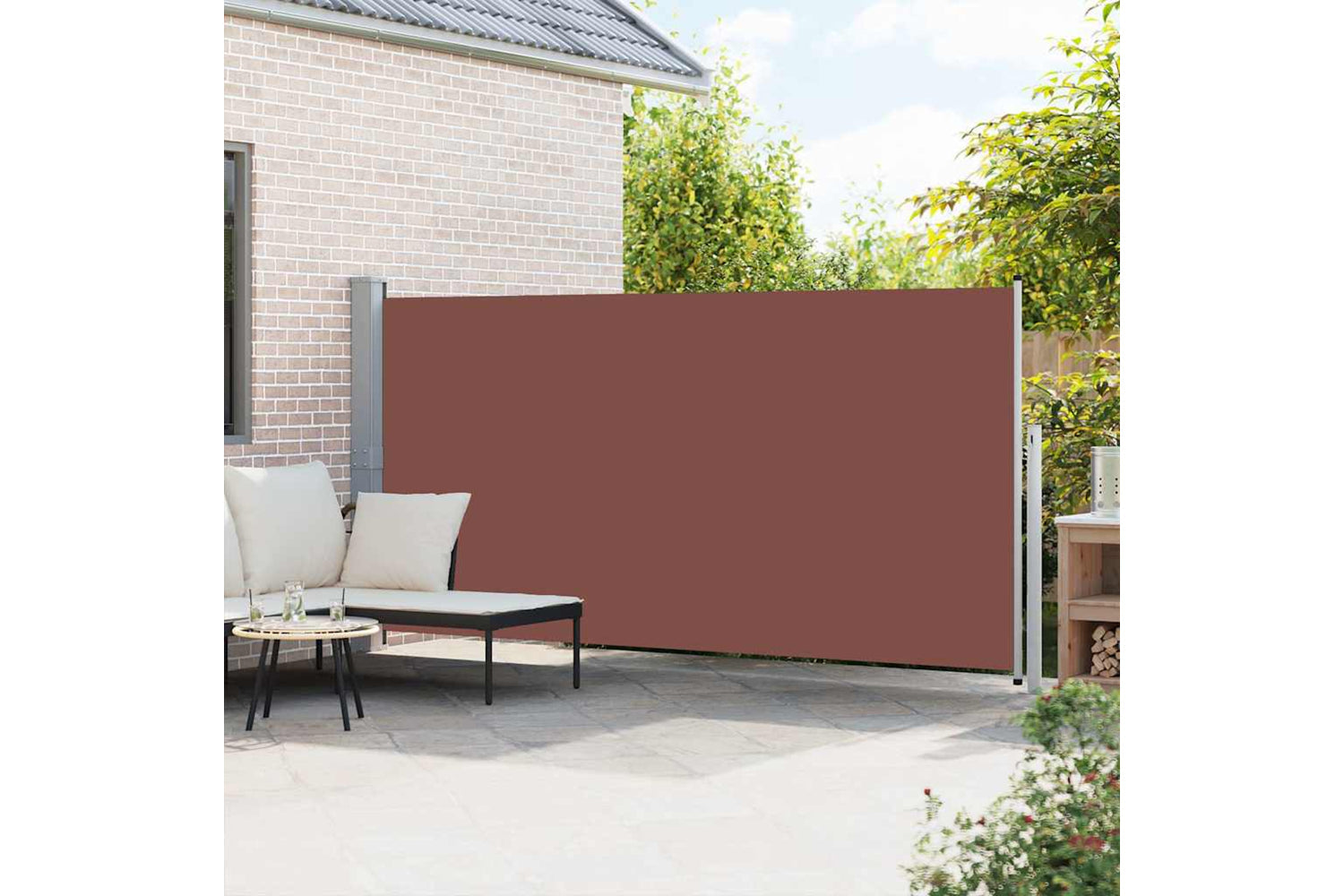 vidaXL 45465 Retractable Side Awning 160 X 500cm Brown-2