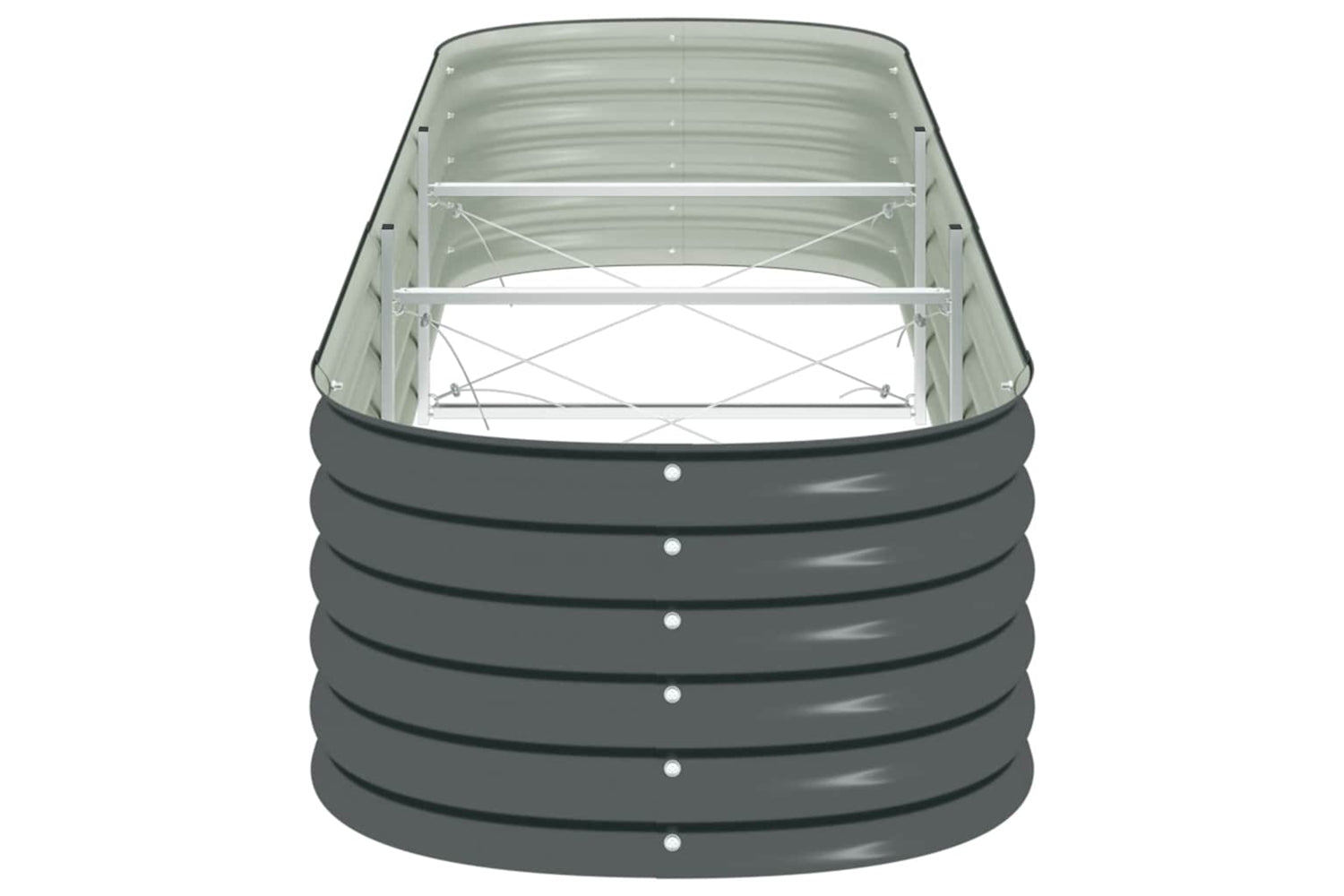 vidaXL Garden Raised Bed 320x80x44cm Galvanised Steel Grey-4