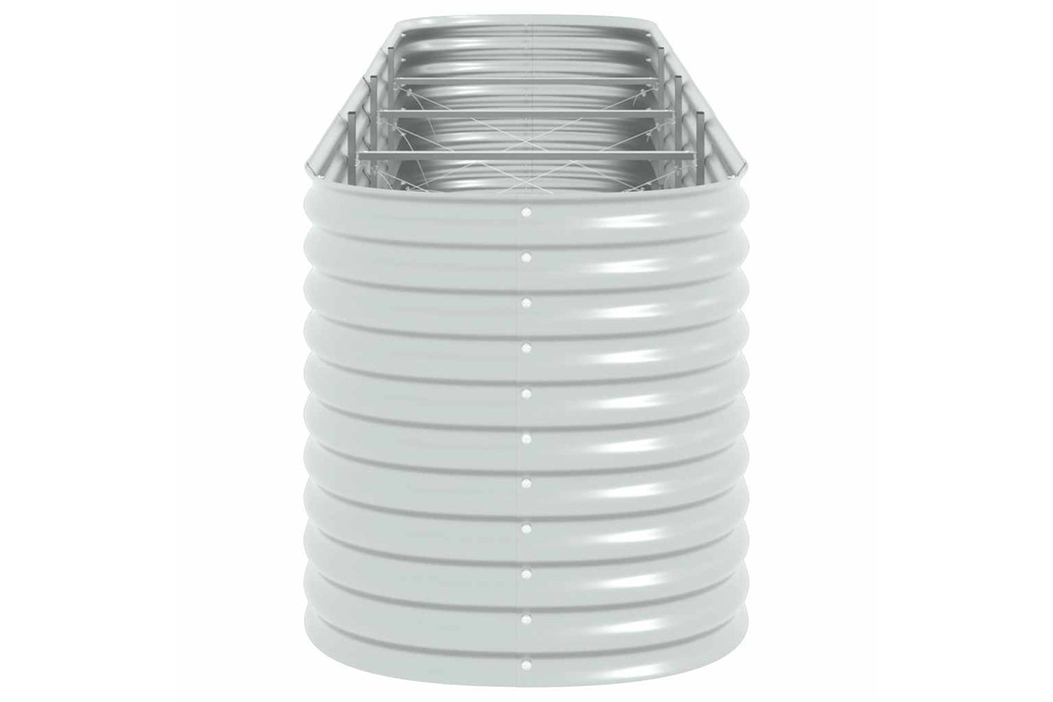 vidaXL Garden Raised Bed 400x80x81cm Galvanised Steel Silver-5