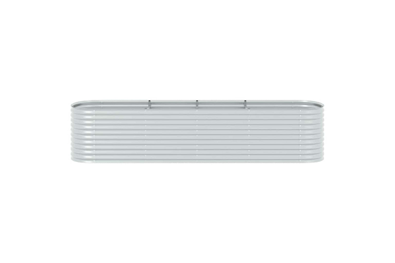 vidaXL Garden Raised Bed 400x80x81cm Galvanised Steel Silver-4