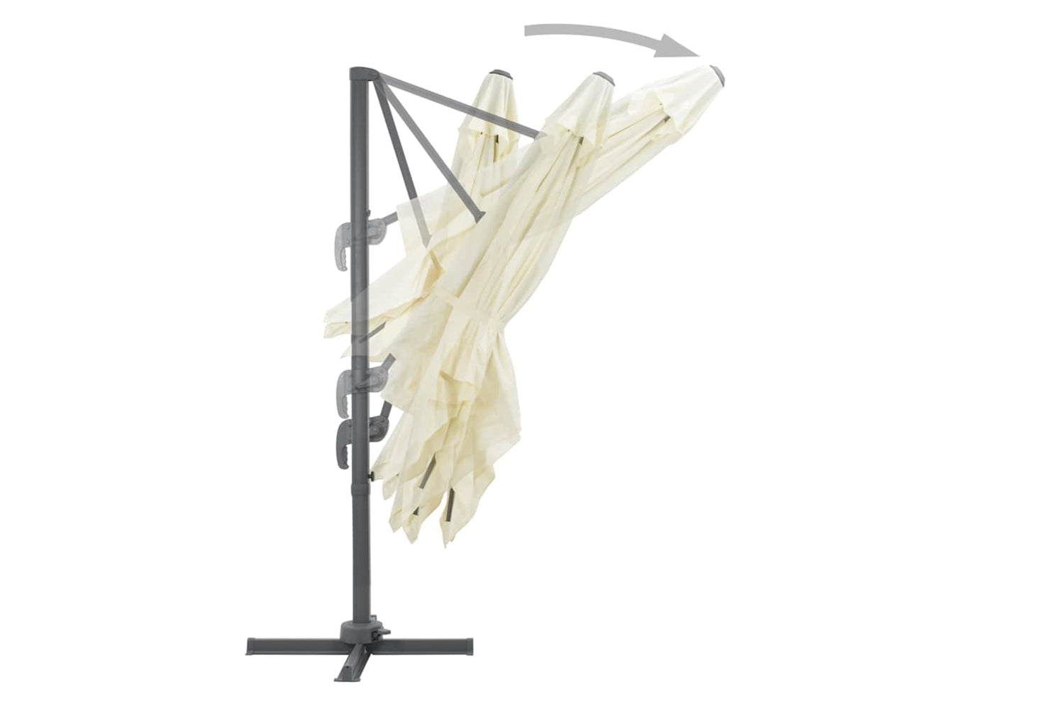 vidaXL 44632 Cantilever Umbrella With Aluminium Pole 300x300cm Sand-4