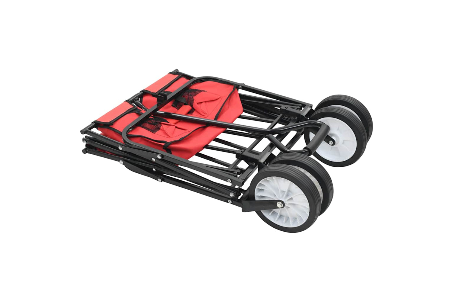 Vidaxl 143778 Folding Hand Trolley Steel Red-3