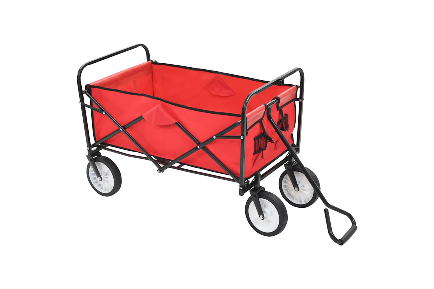 Vidaxl 143778 Folding Hand Trolley Steel Red-2