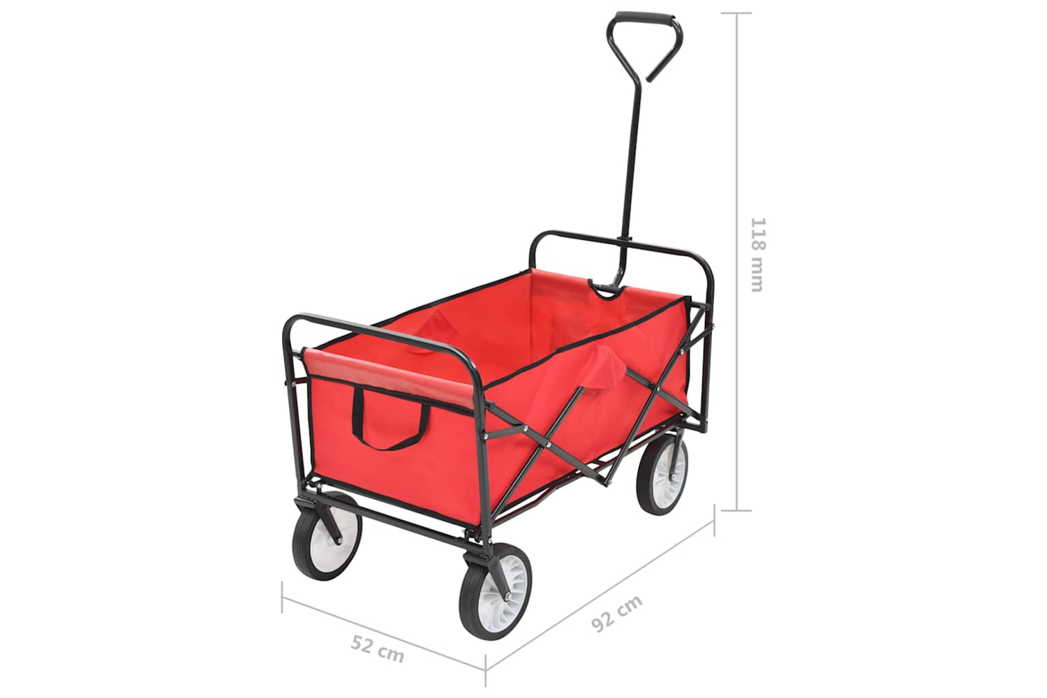 Vidaxl 143778 Folding Hand Trolley Steel Red-8