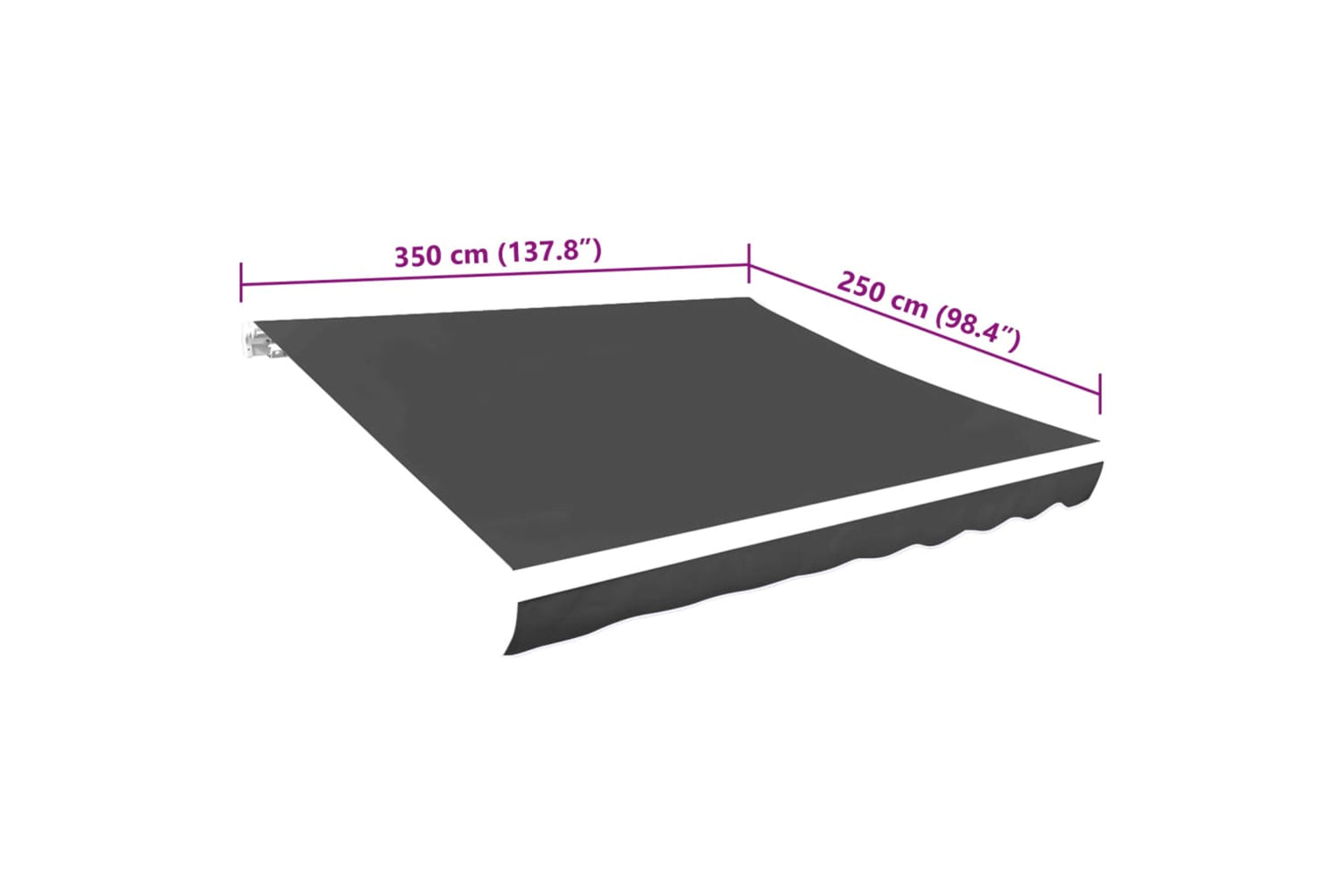 vidaXL 143709 Awning Top Sunshade Canvas Anthracite 350x250cm-5