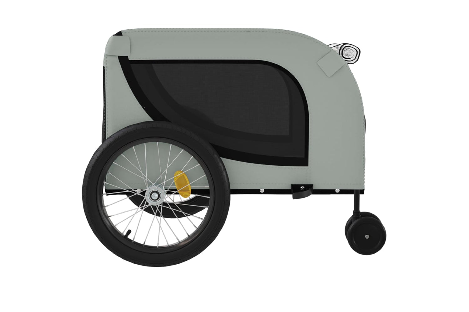 Vidaxl 94028 Pet Bike Trailer Grey And Black Oxford Fabric And Iron-5