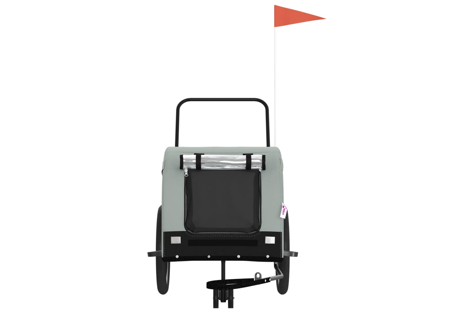 Vidaxl 94028 Pet Bike Trailer Grey And Black Oxford Fabric And Iron-2