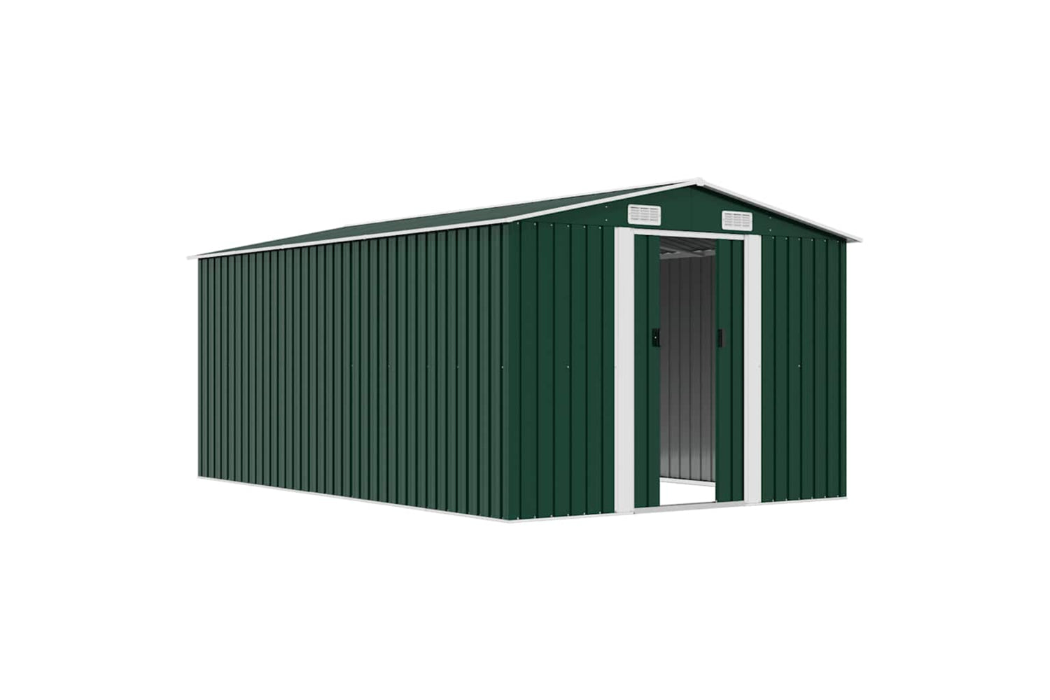 vidaXL 143344 Garden Shed 257x392x181cm Metal Green-4