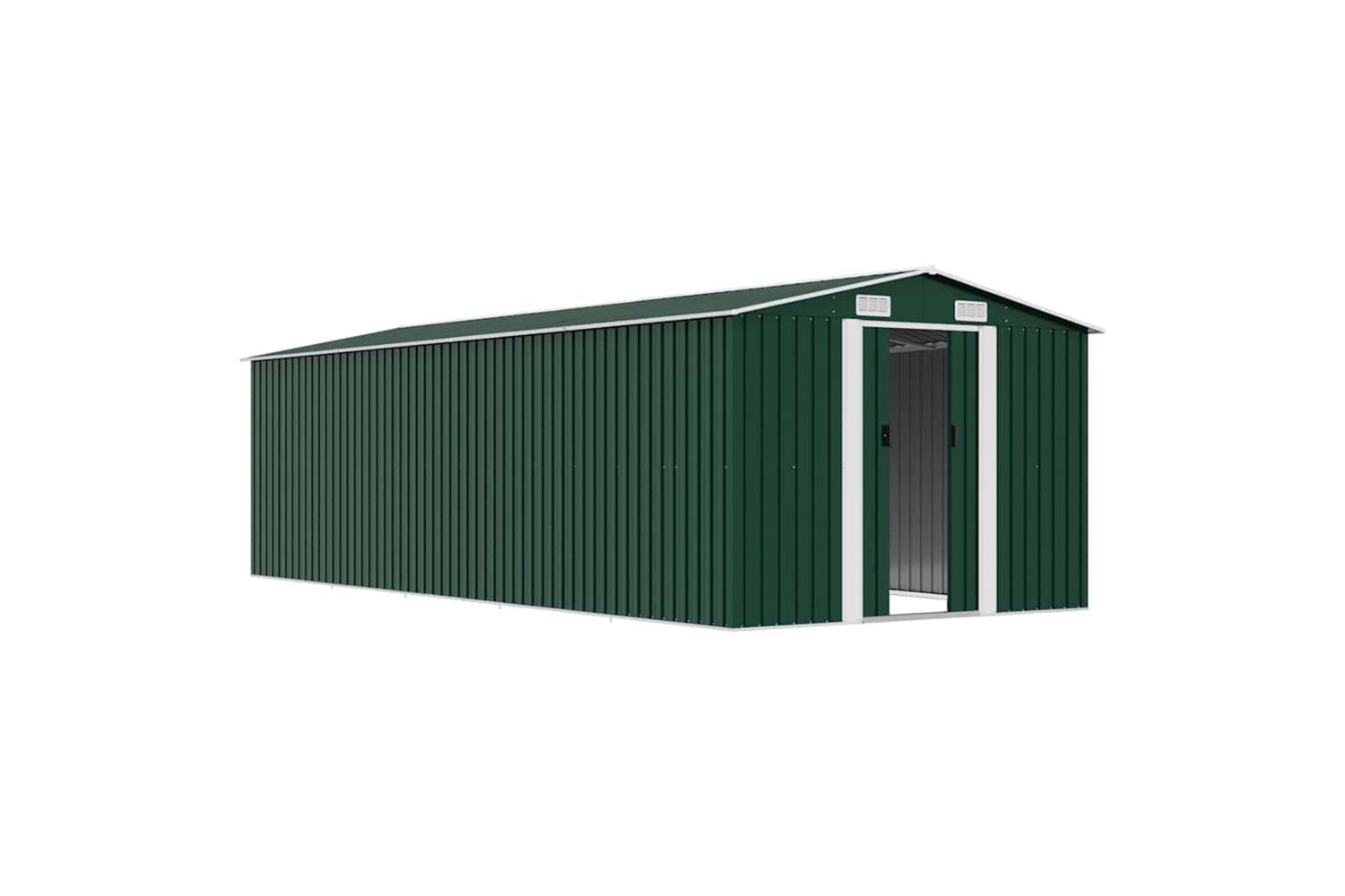 vidaXL 143352 Garden Shed 257x580x181cm Metal Green-4