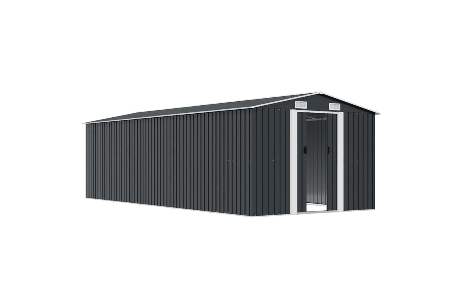 vidaXL 143354 Garden Shed 257x580x181cm Metal Anthracite-4