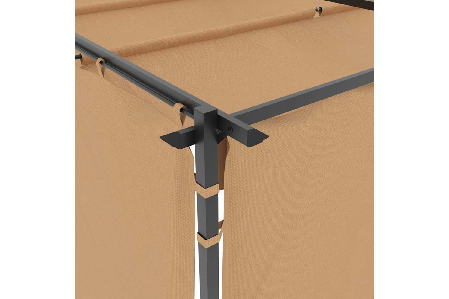 Vidaxl Gazebo With Curtains 3x3 M Taupe Steel-5