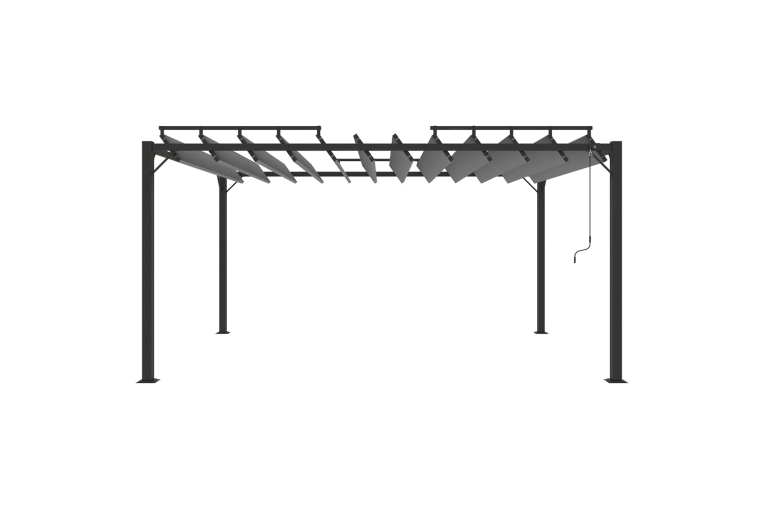 Vidaxl Gazebo With Louvered Roof 3x4 M Anthracite Fabric And Aluminium-2