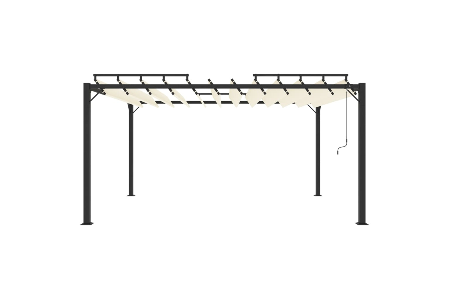 Vidaxl Gazebo With Louvered Roof 3x4 M Cream Fabric And Aluminium-2