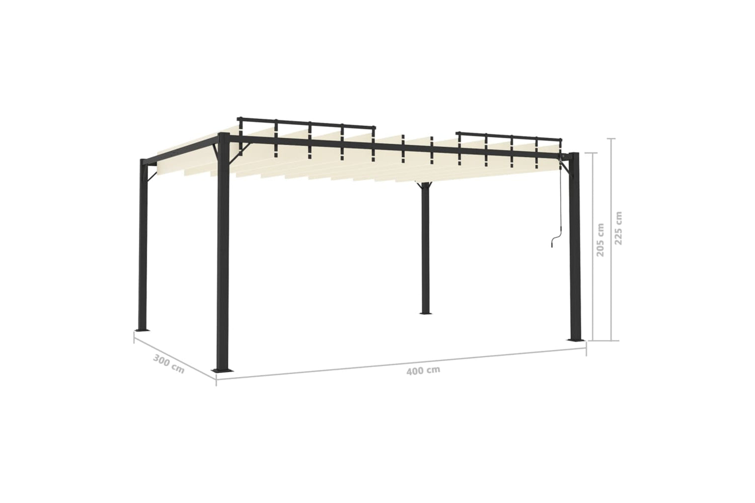 Vidaxl Gazebo With Louvered Roof 3x4 M Cream Fabric And Aluminium-7