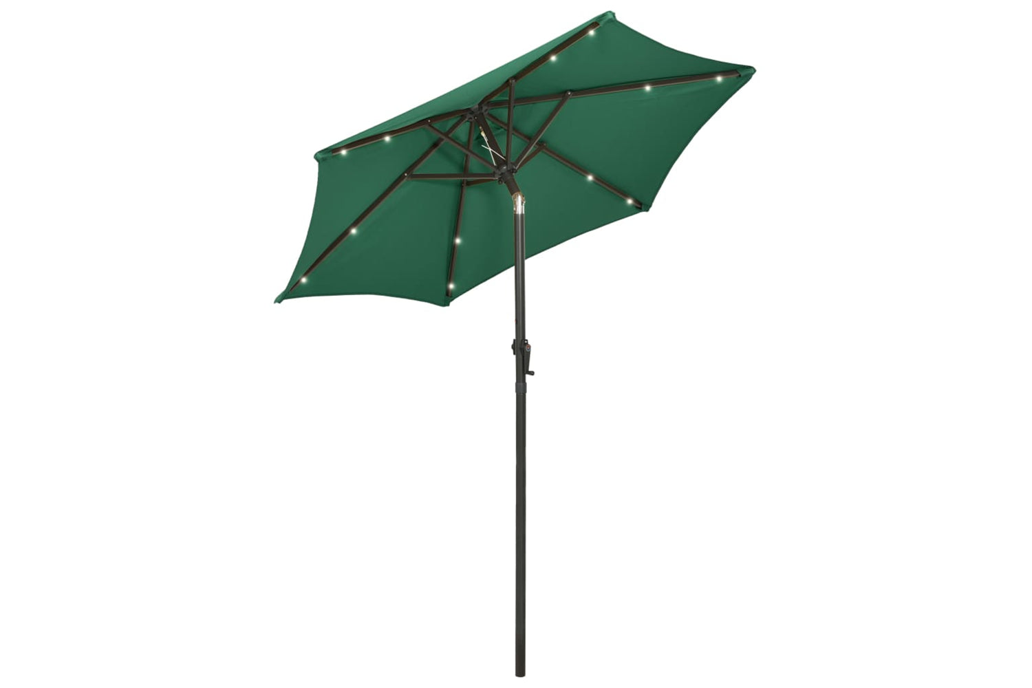 Vidaxl 313558 Parasol With Led Lights Green 200x211 Cm Aluminium-2