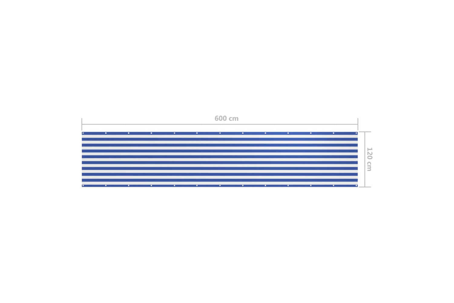 vidaXL 134923 Balcony Screen White And Blue 120x600cm Oxford Fabric-5