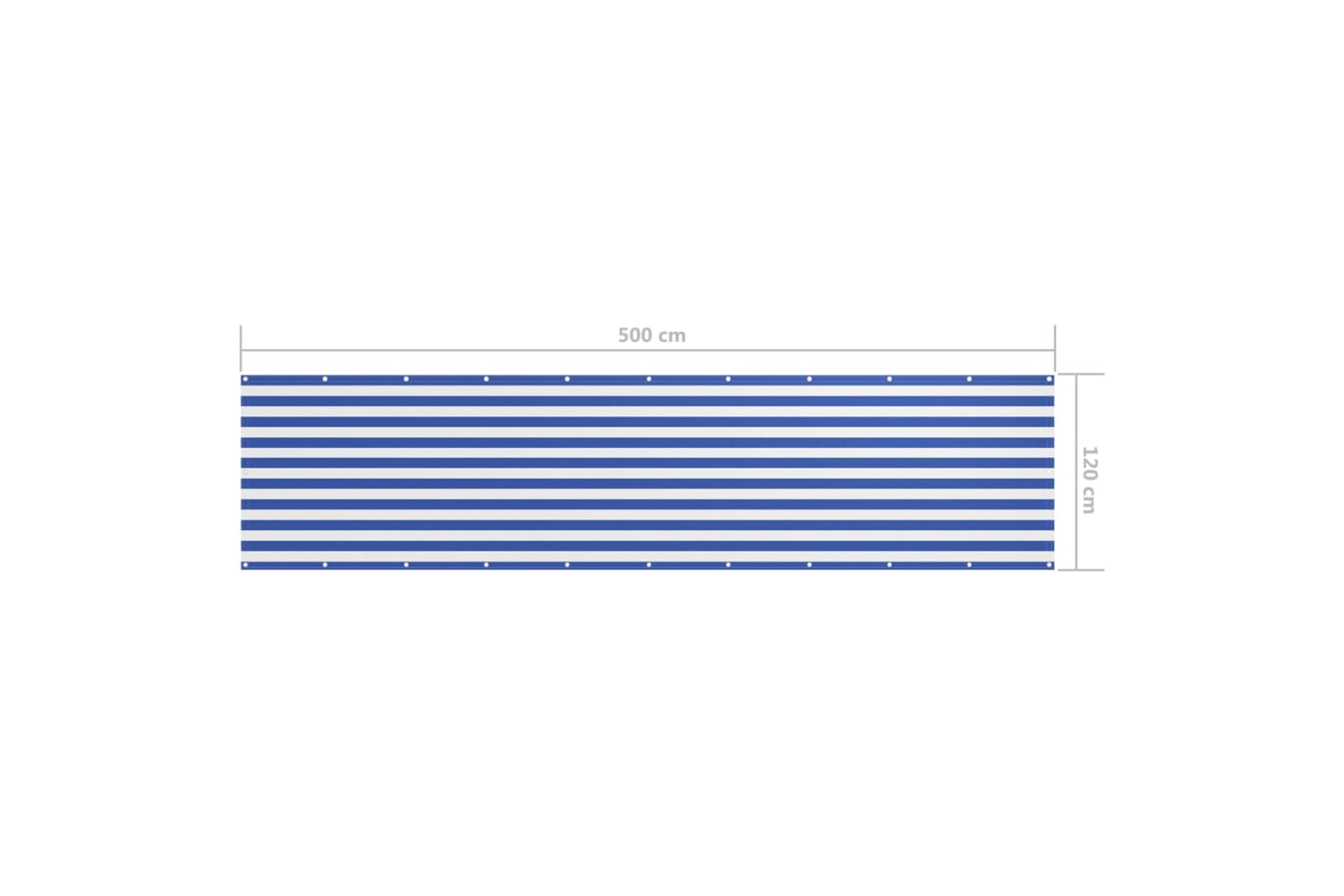 vidaXL 134922 Balcony Screen White And Blue 120x500cm Oxford Fabric-5