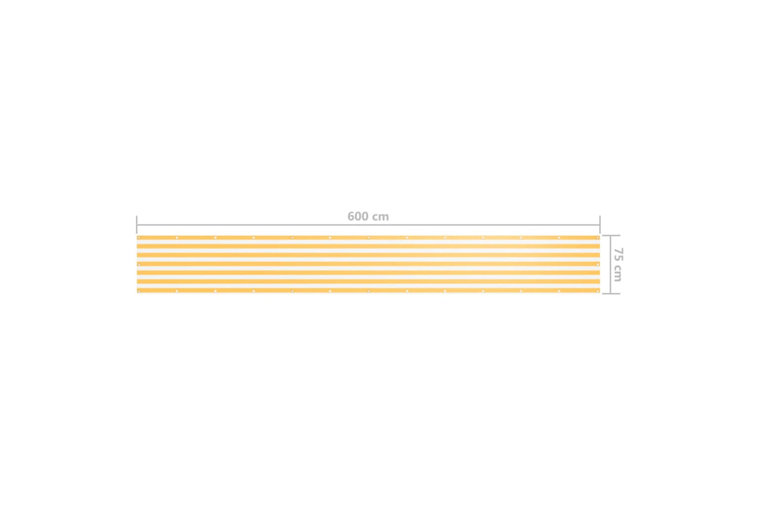 vidaXL 134903 Balcony Screen White And Yellow 75x600cm Oxford Fabric-5