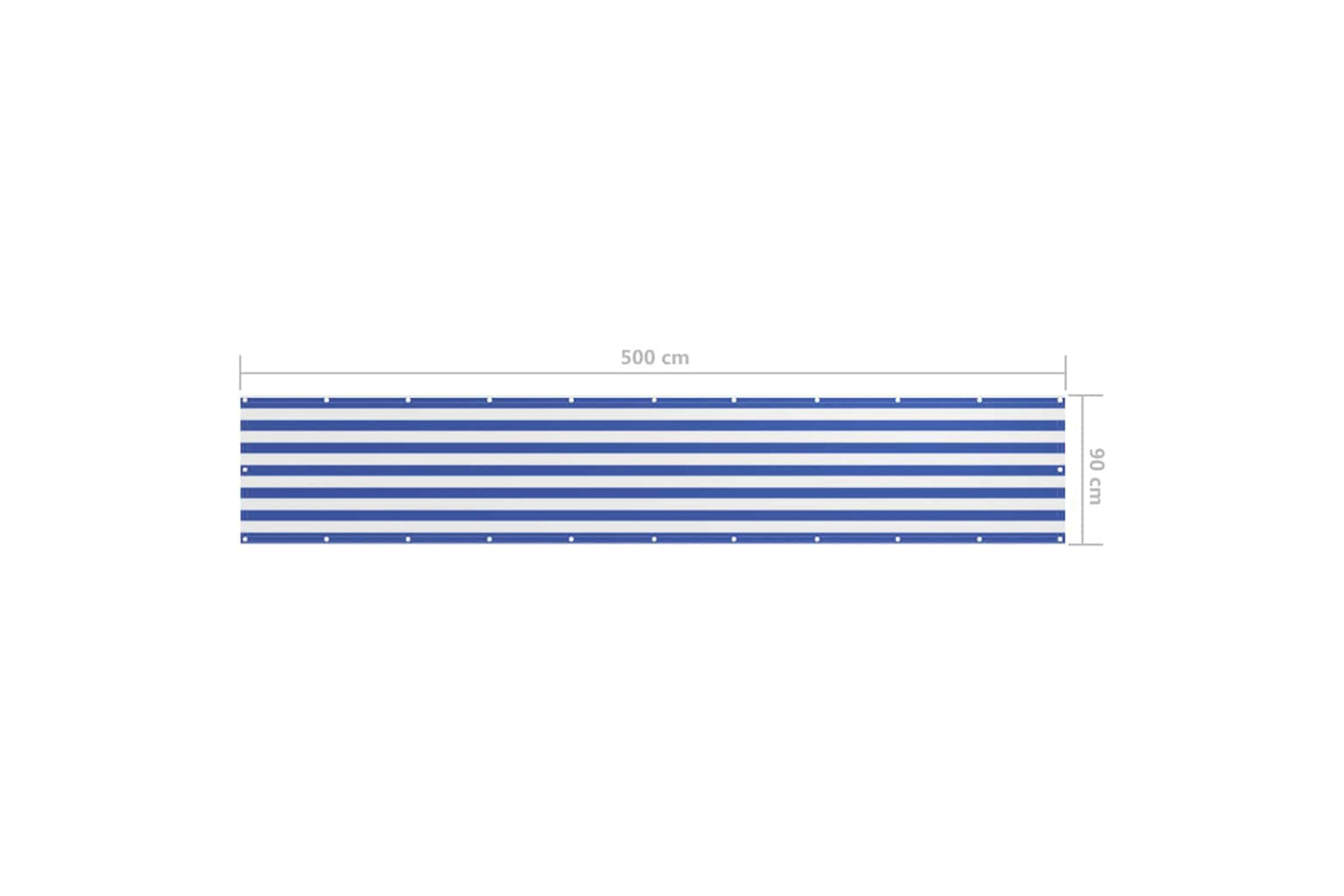 vidaXL 134918 Balcony Screen White And Blue 90x500cm Oxford Fabric-5