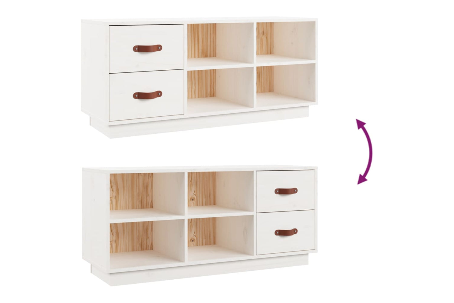 vidaXL 820178 Shoe Bench White 100x34x45cm Solid Wood Pine-8